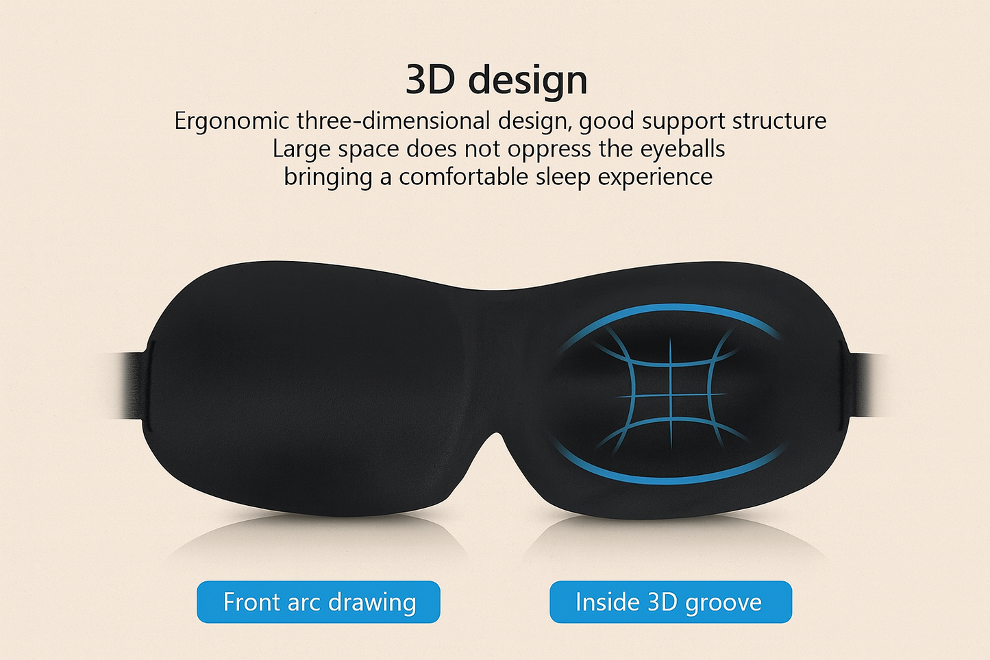 Sleep Mask Blockout Eye Mask for Side Sleeper Women Men Portable Blindfold Travel Sleeping Aid Eye Cover Slaapmasker