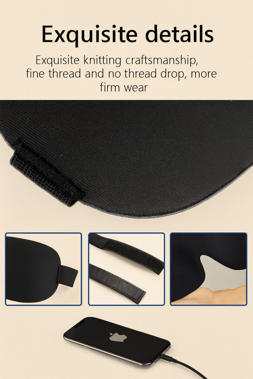 Sleep Mask Blockout Eye Mask for Side Sleeper Women Men Portable Blindfold Travel Sleeping Aid Eye Cover Slaapmasker